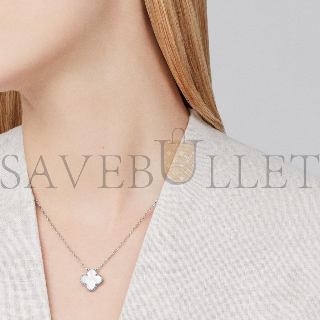 VAN CLEEF ARPELS VINTAGE ALHAMBRA PENDANT - WHITE GOLD, MOTHER-OF-PEARL VCARF48700 VAN CLEEF ARPELS VINTAGE ALHAMBRA PENDANT - WHITE GOLD, MOTHER-OF-PEARL VCARF48700